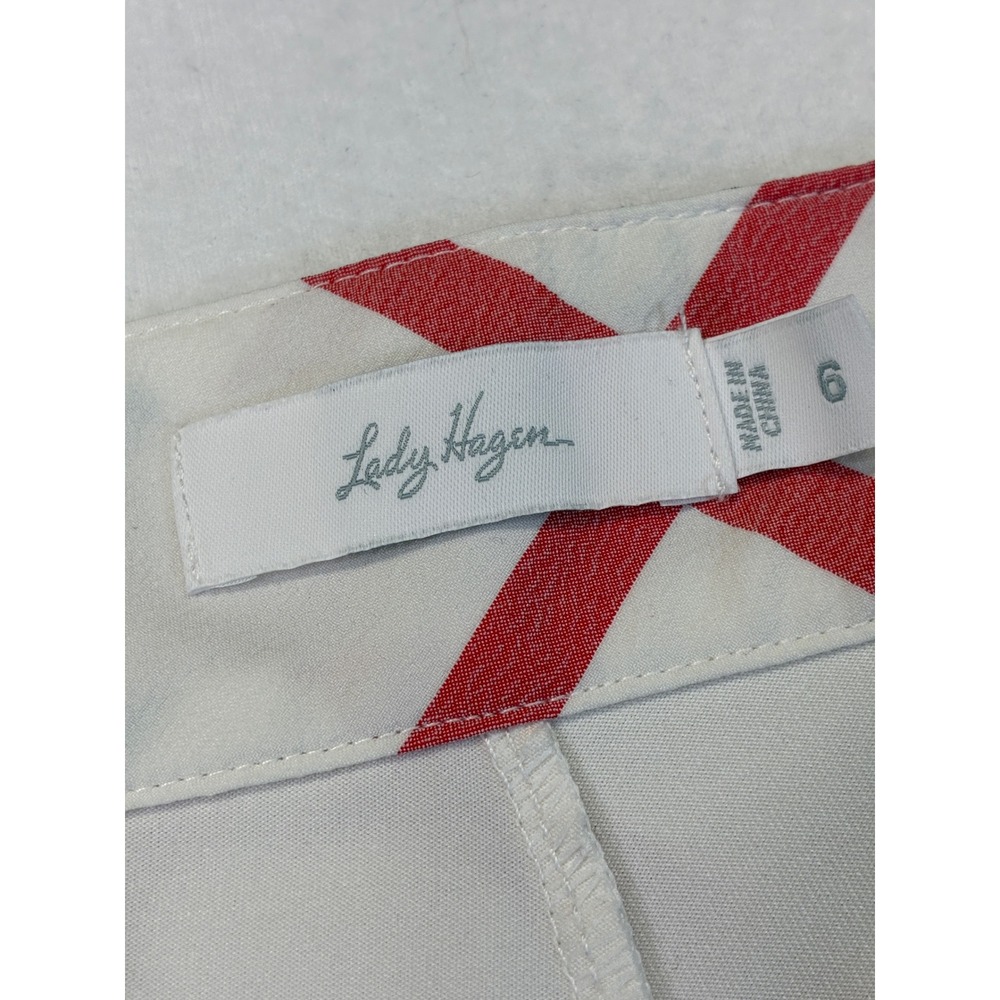 Lady Hagen Modern Golf Skort Preppy Old Money Plaid Pattern - 6 White Red Black - Picture 3 of 9
